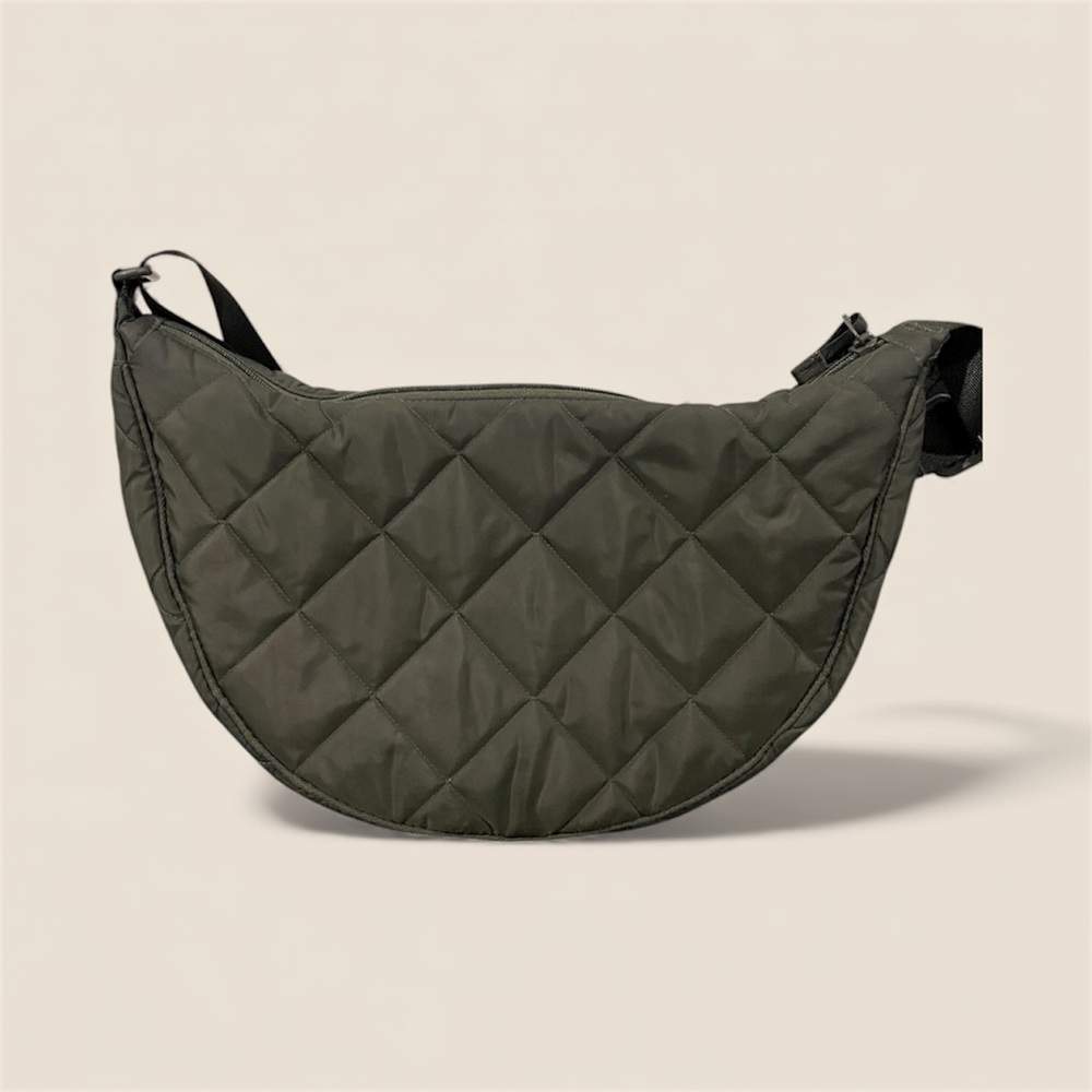 Unisex Quilted Olive Green Crossbody Bag Uniqlo - Picture 3 of 4
